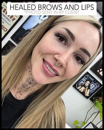 Edmonton Brow and Lip Blush Tattoo Healed